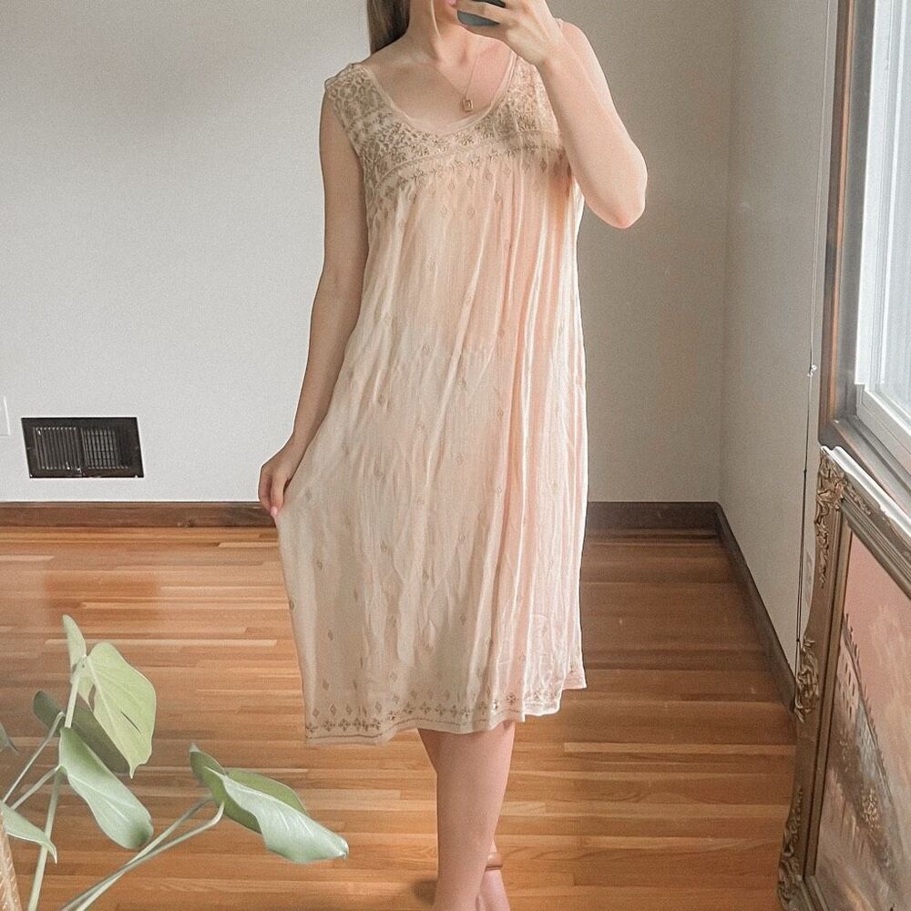 Sundance Embellished Sleeveless Midi Dress Size L